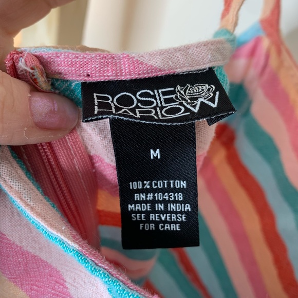 Rosie Harlow Orange Blue Dress Size Medium - Picture 3 of 5